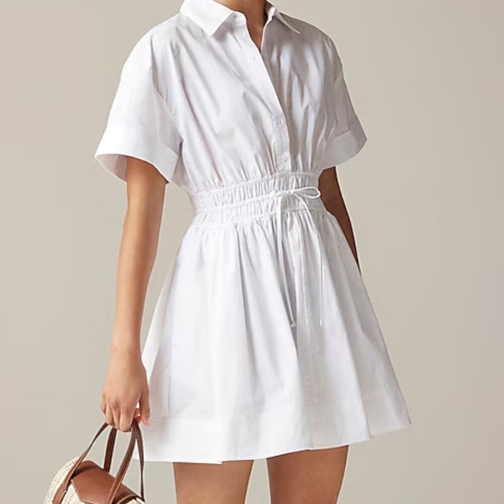 J. Crew Elena mini shirtdress in cotton poplin Size 0